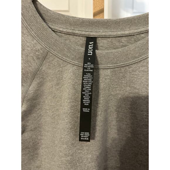 Vuori Long-Sleeve Halo Crew, Size Large, Pale Gray Heather - Picture 5 of 7